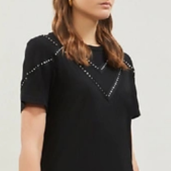 Maje studs embelished T-shirt, size 1 - Picture 4 of 7
